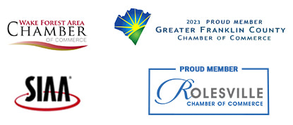 Chamber Wake Forest Area, SIAA, YABA, Roseville Chambler of Commerce, and Franklin County logos